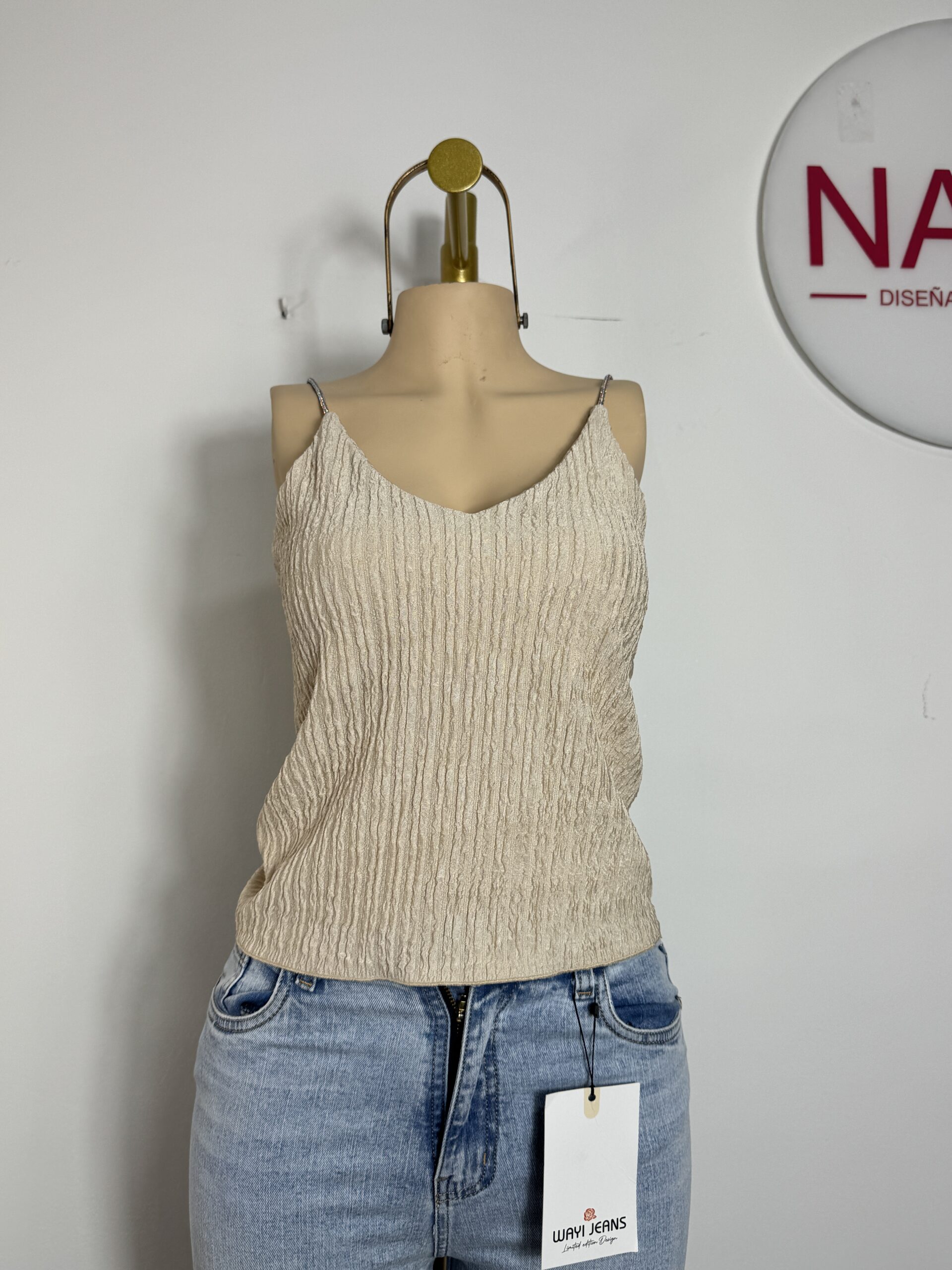 Top Eliana Brillante de Tiras con Lurex – Estilo Elegante y Versátil para Toda Ocasión