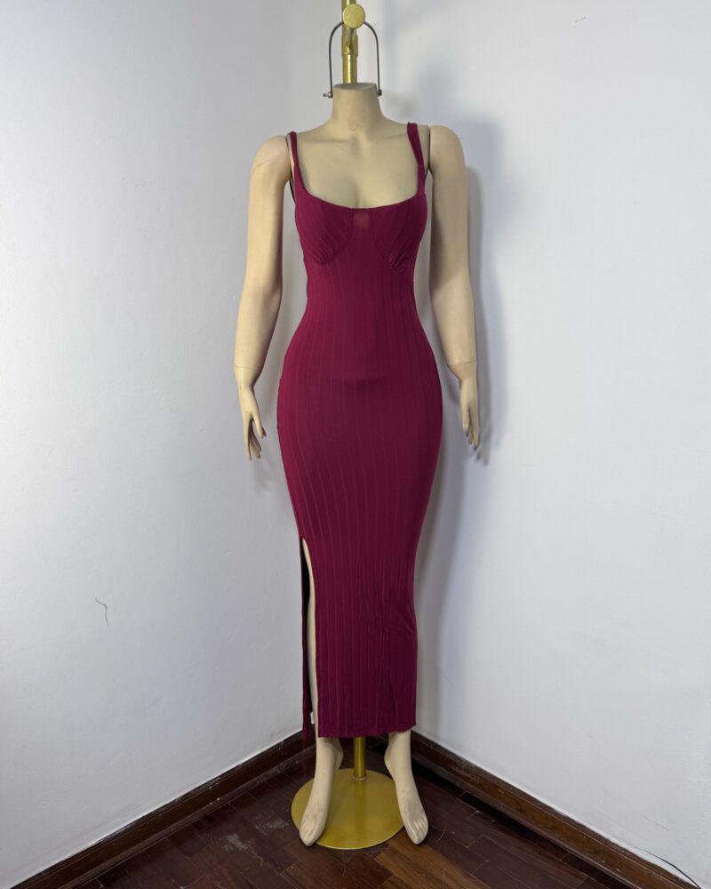 vestido rib panameño vino