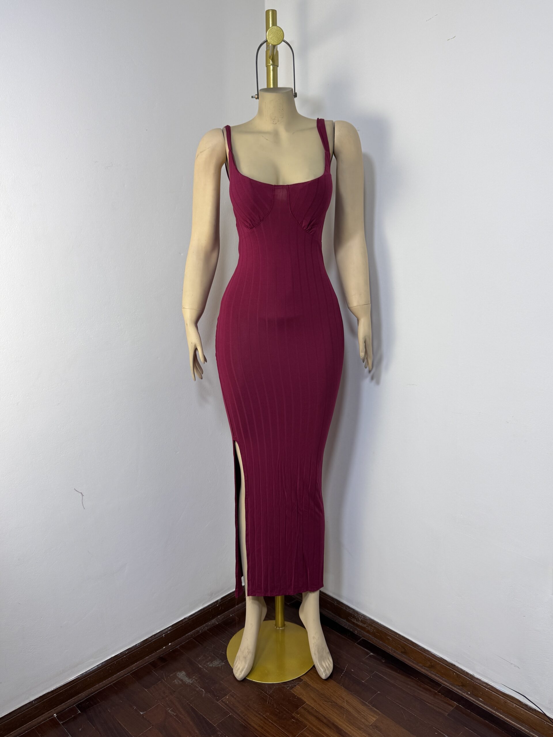 vestido rib panameño vino