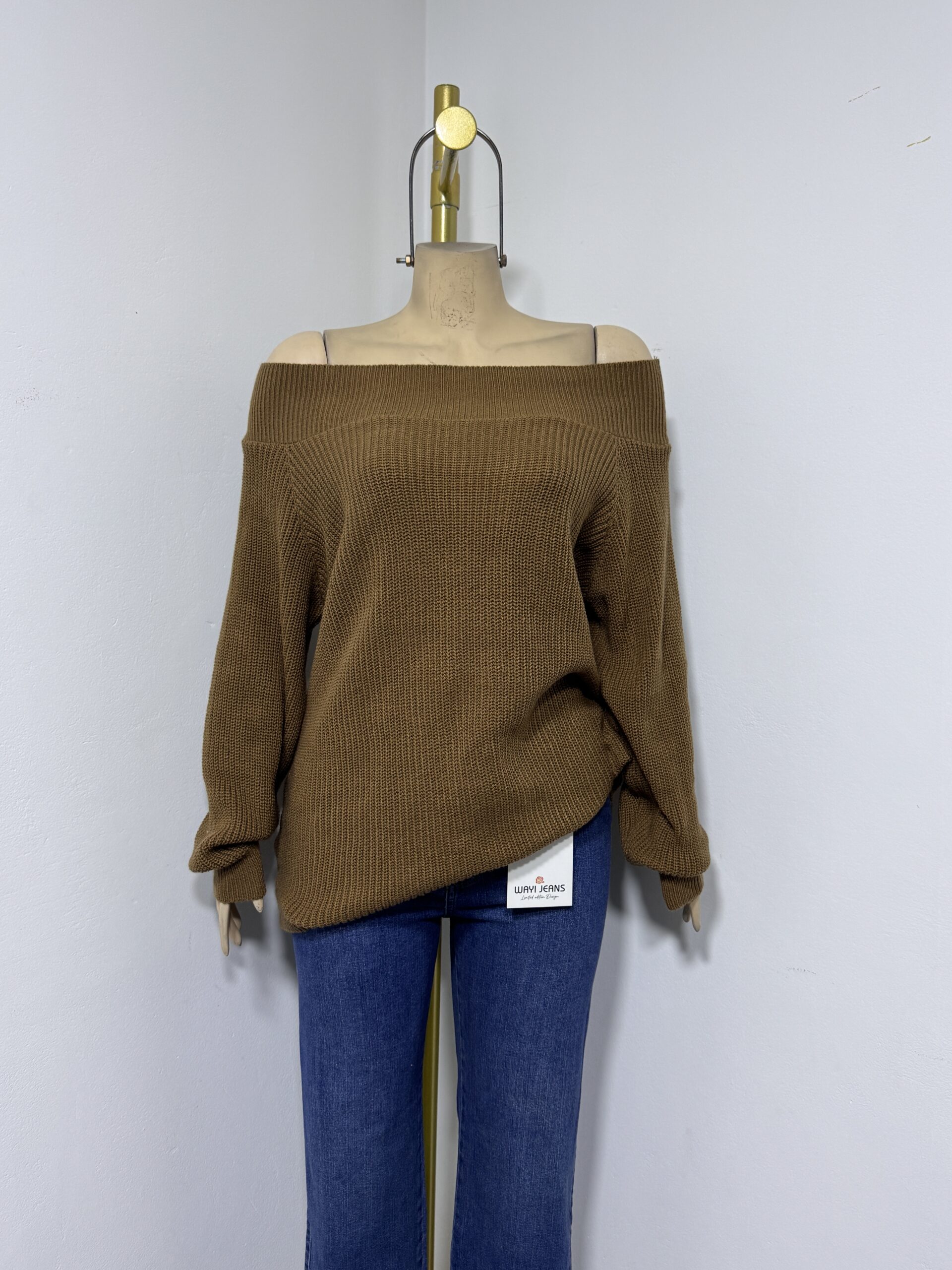 Chompa Off Shoulder Ojal-Verde Manzana - Imagen 4