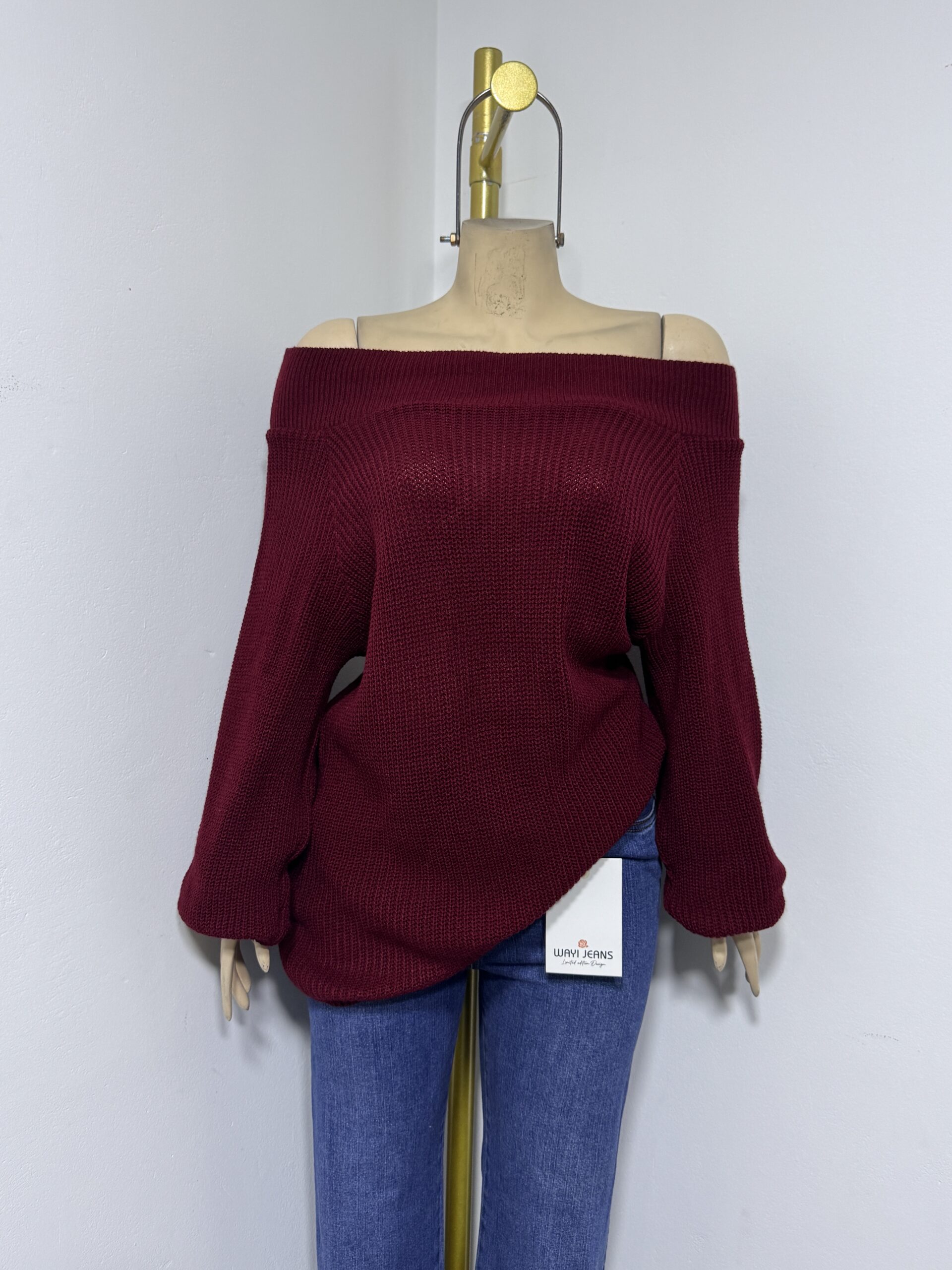Chompa Off Shoulder Ojal-Verde Manzana - Imagen 5