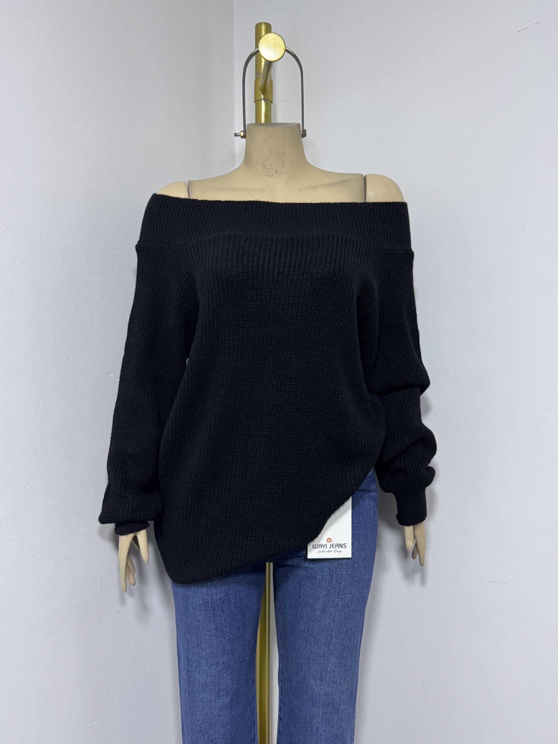 Chompa Off Shoulder Ojal-Verde Manzana - Imagen 6