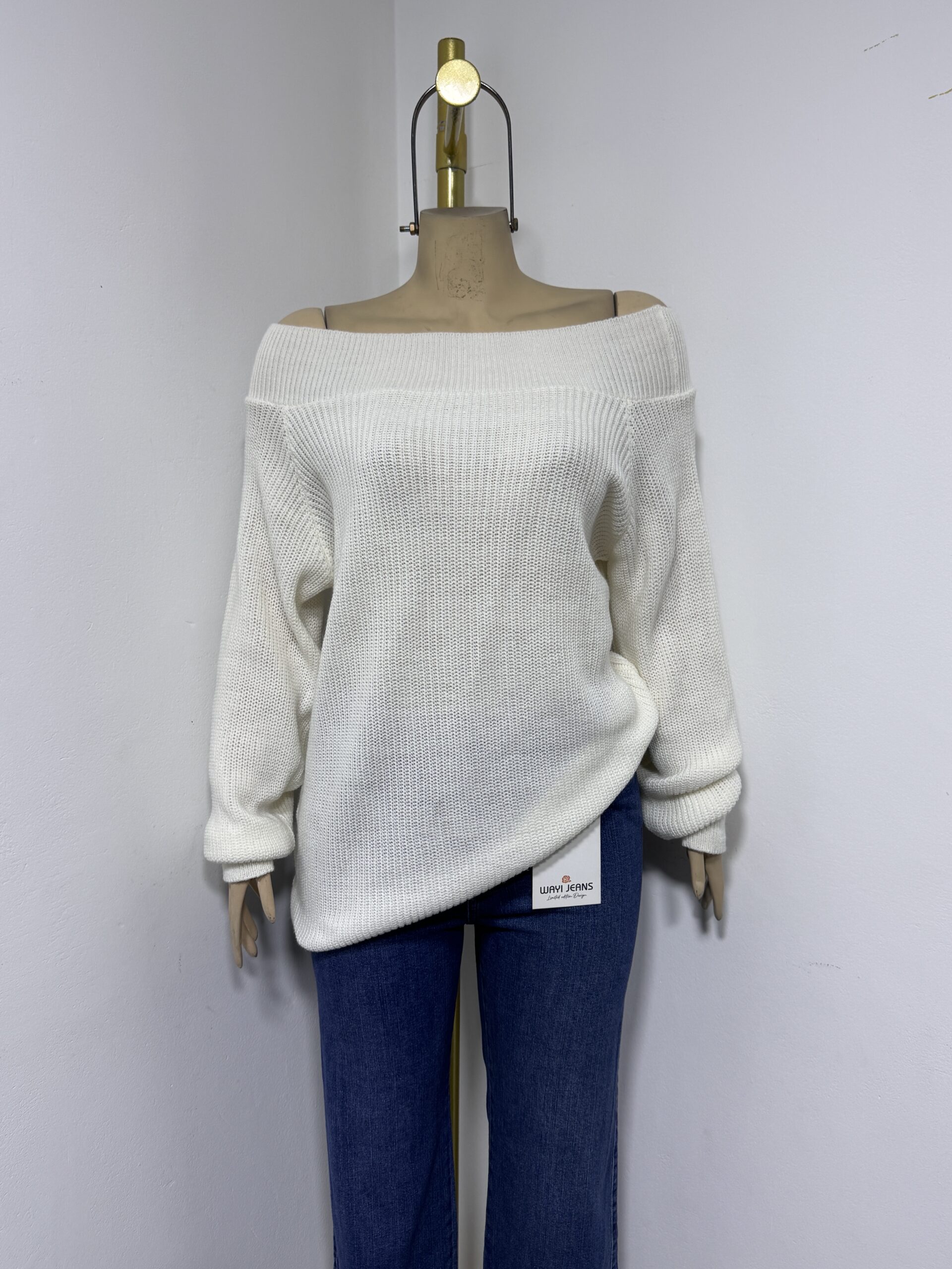Chompa Off Shoulder Ojal-Verde Manzana - Imagen 9