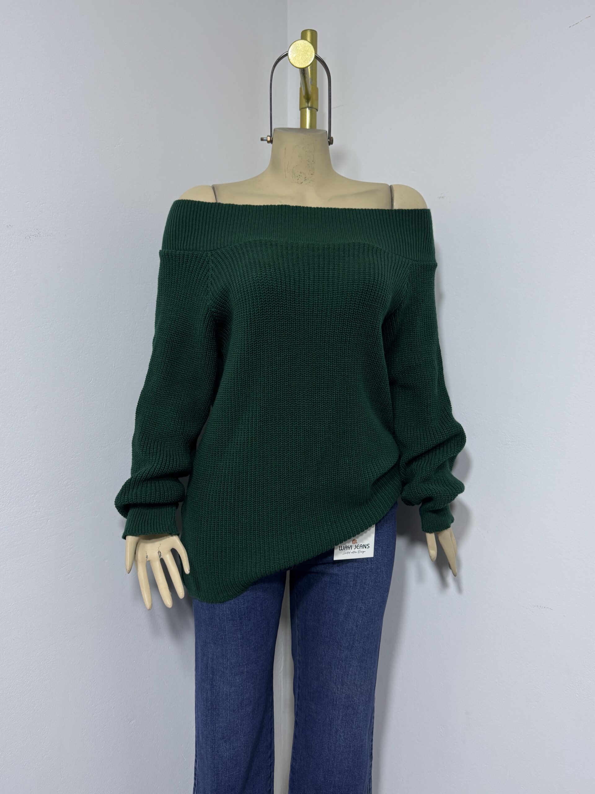 Chompa Off Shoulder Ojal-Verde Manzana - Imagen 10