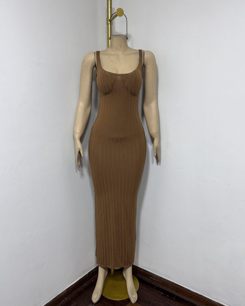 Vestido Darleens Ribbed-Camell