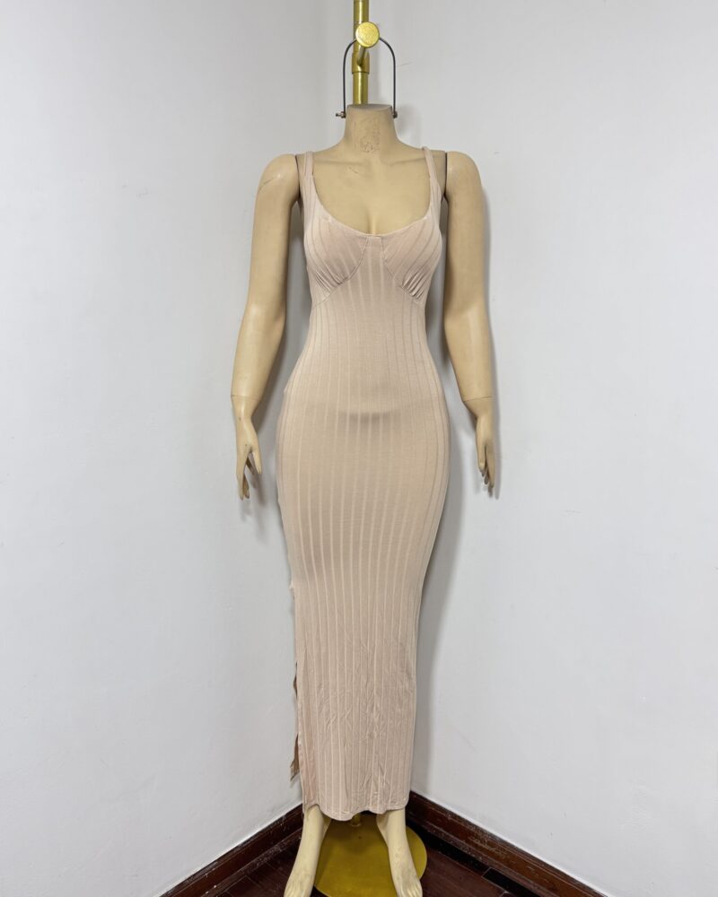 Vestido Darleens Ribbed-Beis