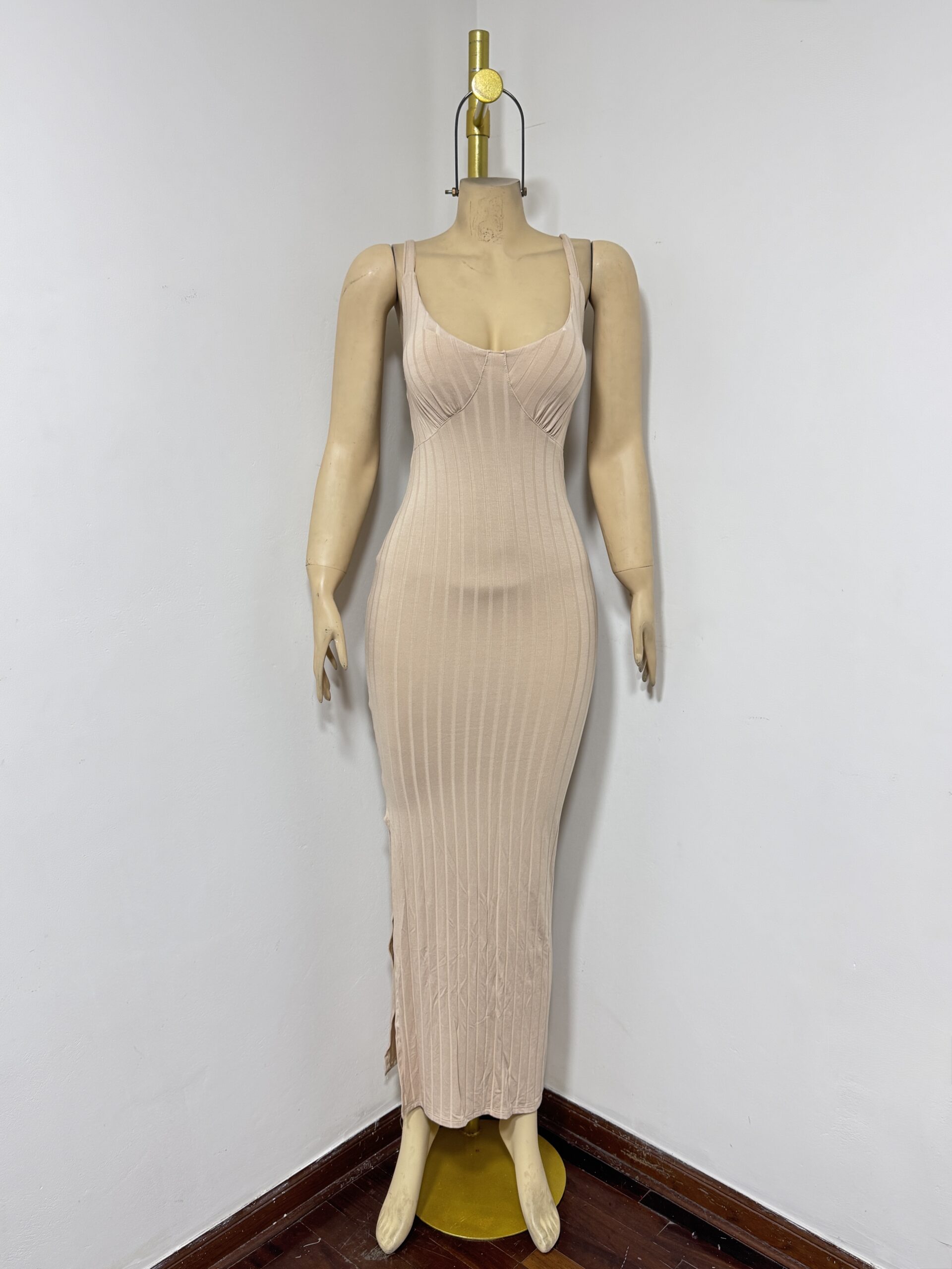 Vestido Darleens Ribbed-Beis