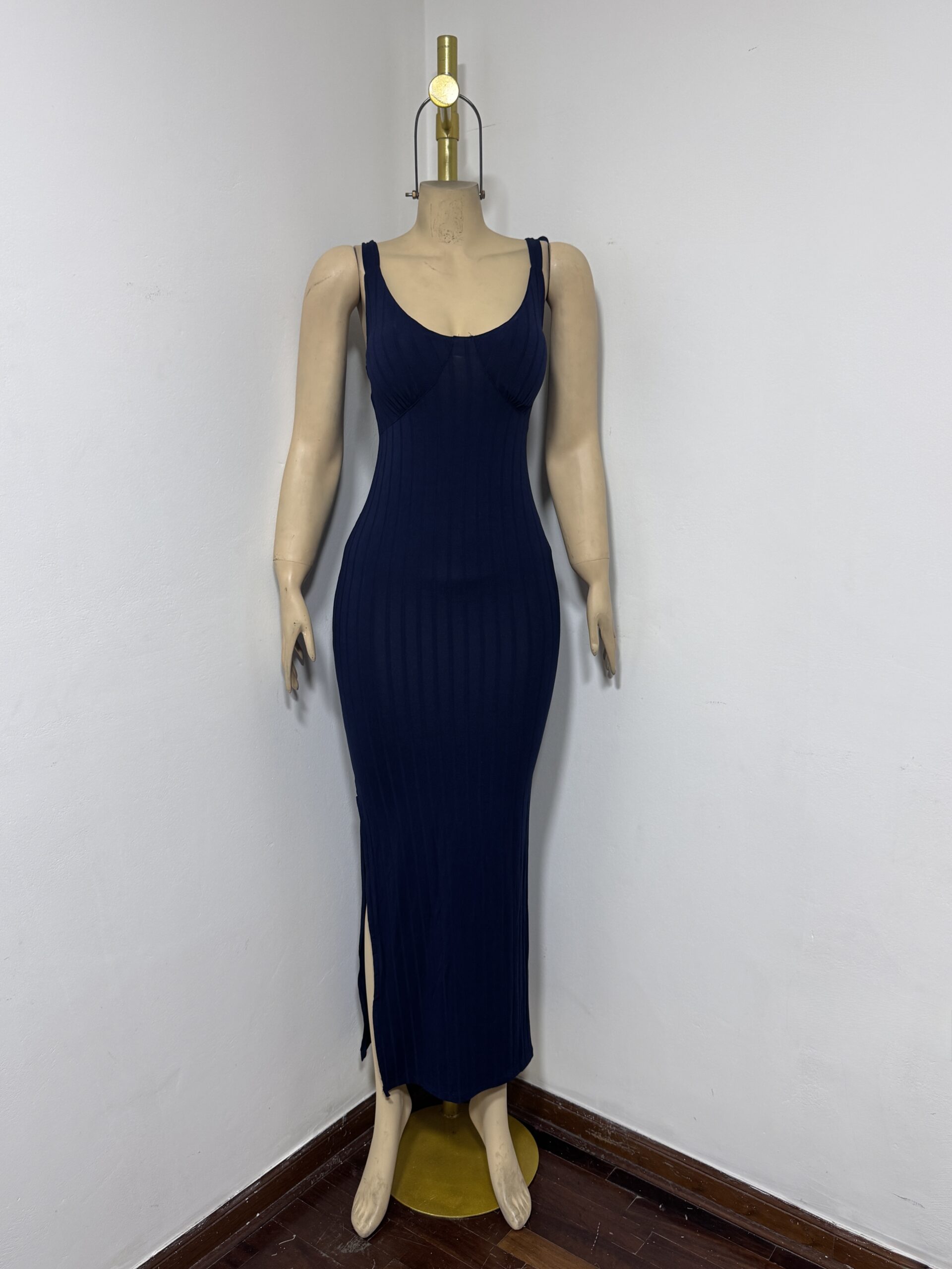 Vestido Darleens Ribbed-Azul noche