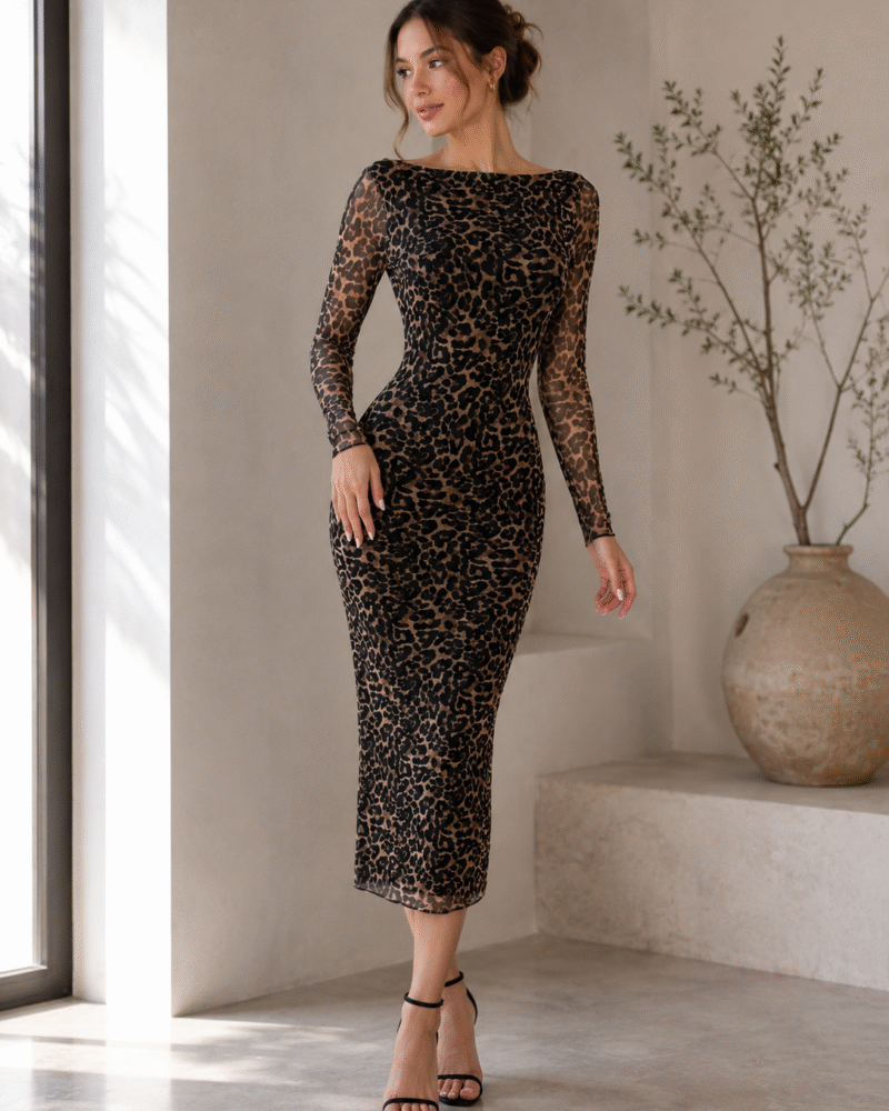 Vestido Rebeca- Diseño Leopardo
