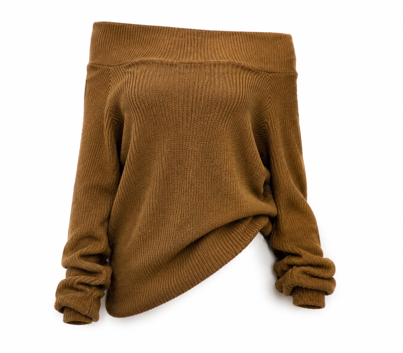 Chompa Off Shoulder Ojal-Marron - Imagen 2